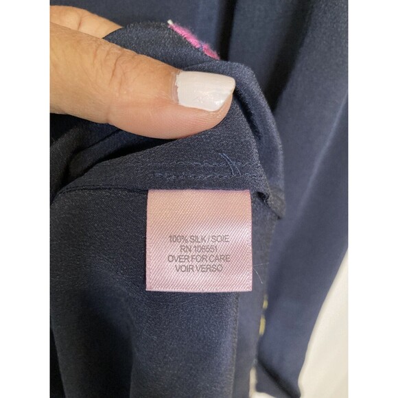 Calypso St. Barth Rodru Floral Embroidered Maxi Silk Dress Handkerchief Hem XL - Picture 13 of 15